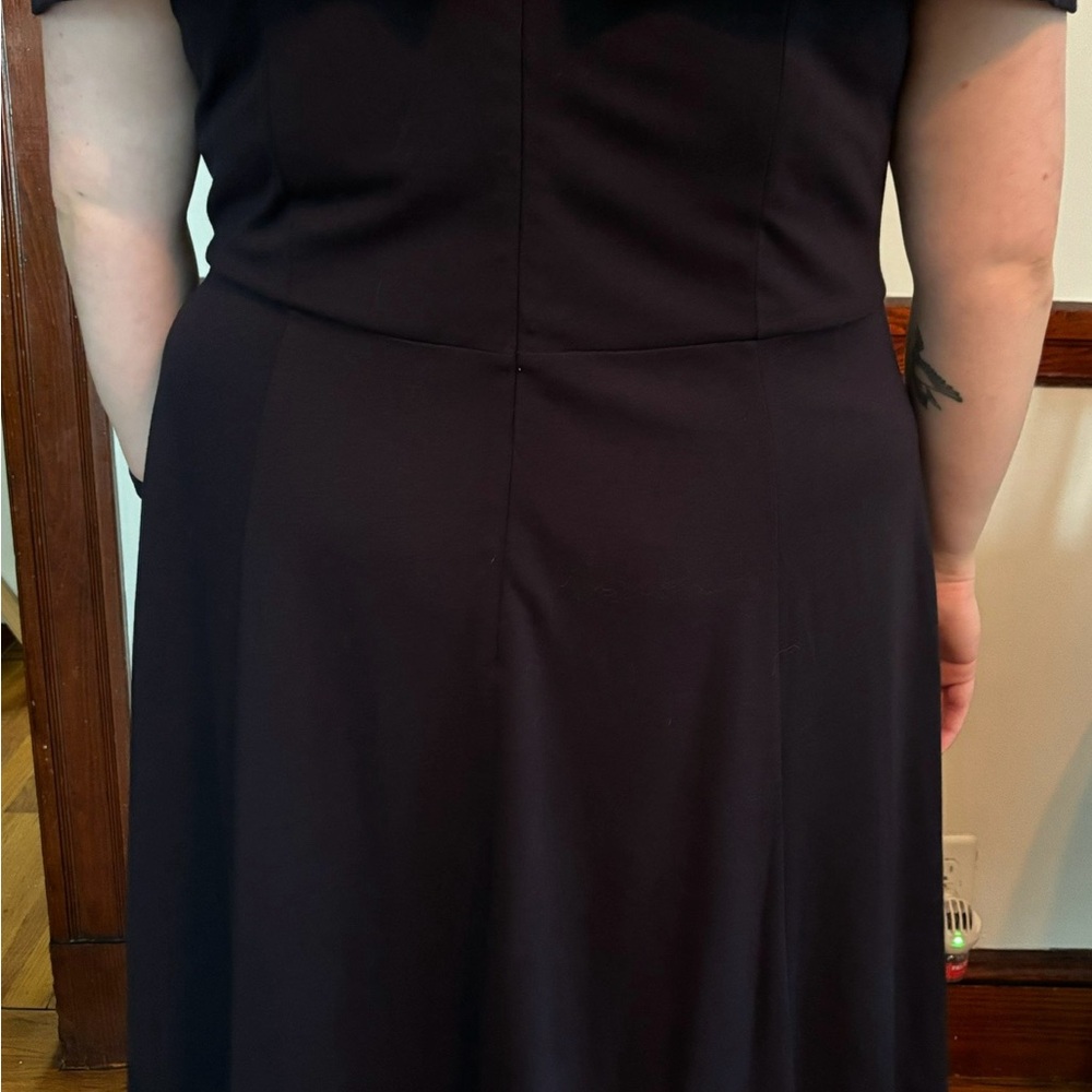 Eloquii Navy Cocktail Full Length Dress Half Sleeve Size 22